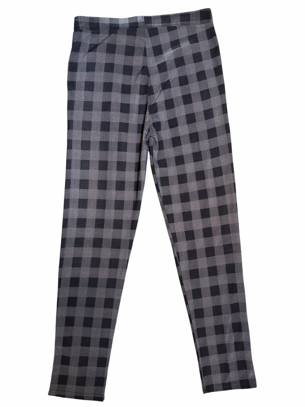 Coco + Carmen Gray Buffalo Plaid Pull On Pants XXL Stretch Zip Pockets - Picture 4 of 9
